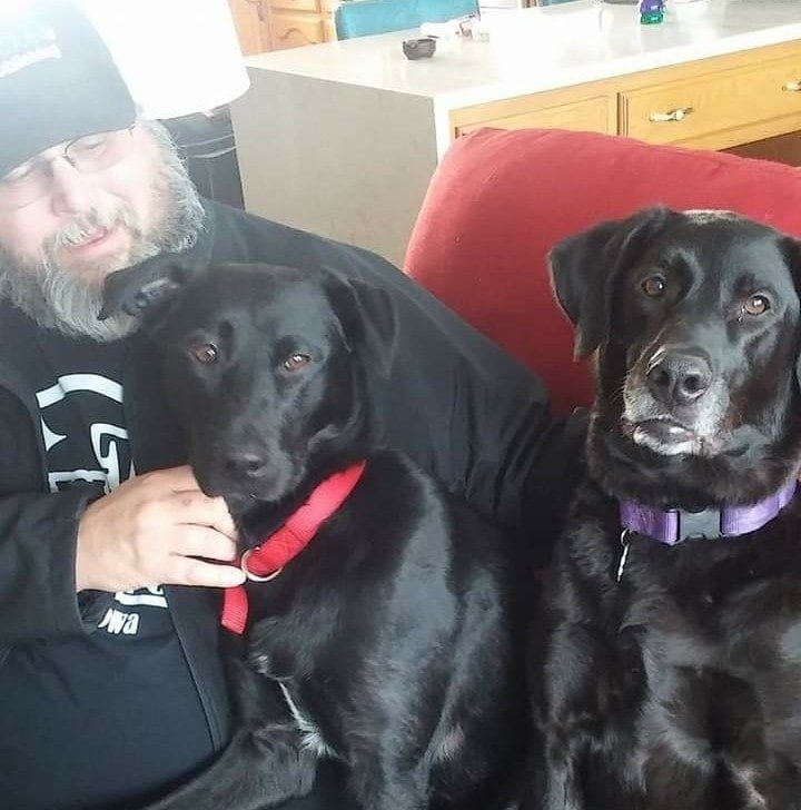 Jeff Bricker with his 2 dogs